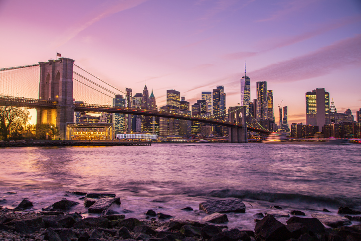 Lower Manhattan Skyline; Brooklyn Bridge